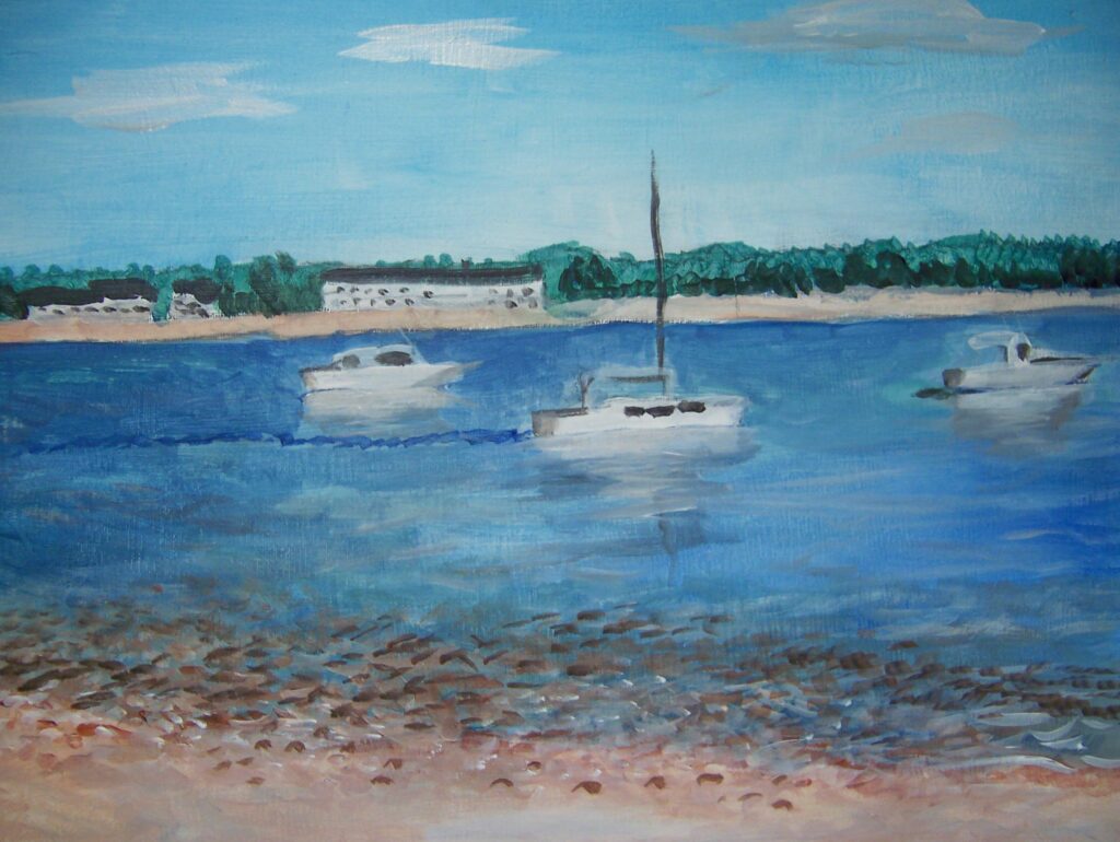 Wells Harbor Boats AWAS painting
