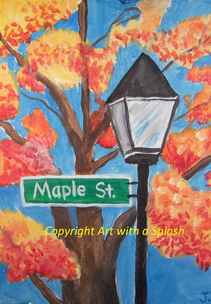AWAS Fall Painting street sign