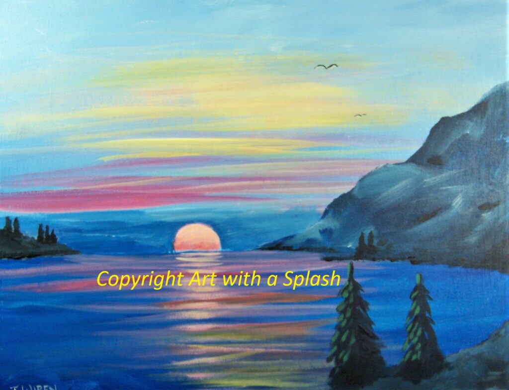 AWAS Sunset PaintingPink Sunset Cove